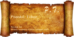Psenkó Tibor névjegykártya